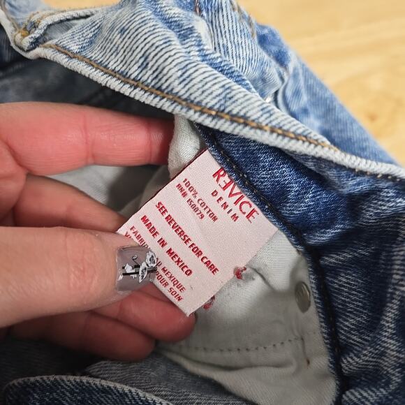 Revice Straight Leg Distressed Denim Jeans Size 28 Light Wash Button Fly Cotton - Picture 4 of 8